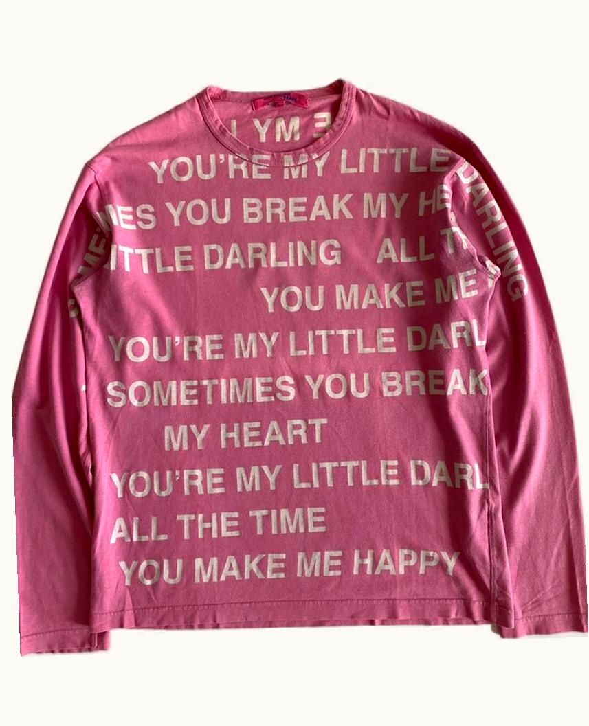 Junya Watanabe Junya Watanabe Poem Long Sleeve T-Shirt S/S 2002