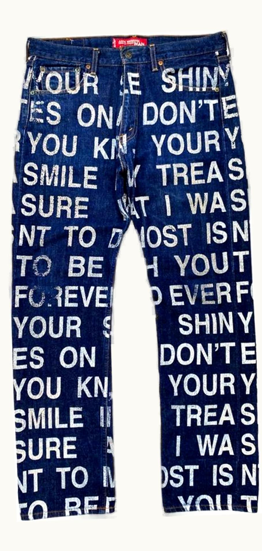 Junya Watanabe Junya Watanabe “forever” Poem Indigo Full Print Denim S/S 2002