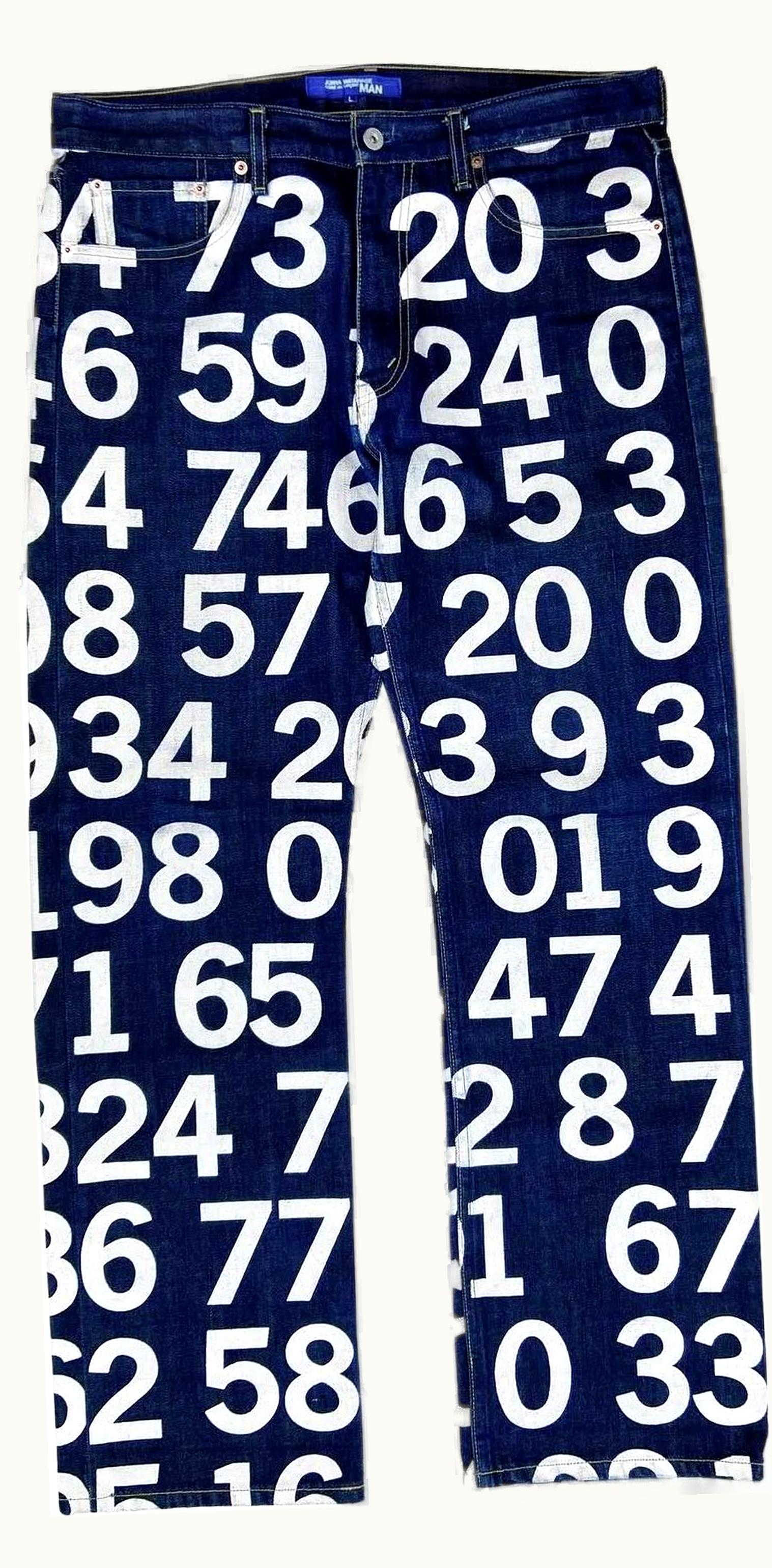 Junya Watanabe Junya Watanabe Numbers Hand Painted Indigo Denim S/S 2003