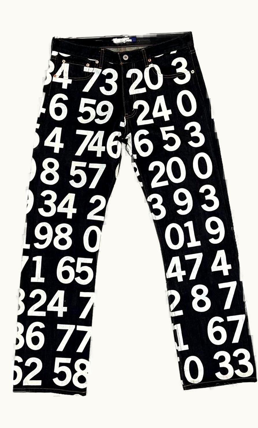 Junya Watanabe Junya Watanabe Poem Number Print Denim S/S 2003