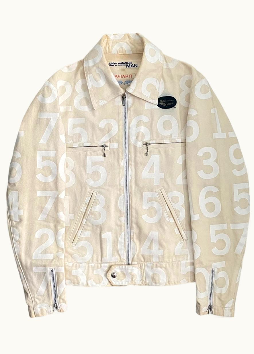Comme Des Garçons Number Print Biker Jacket S/S 2003 UZ1089347