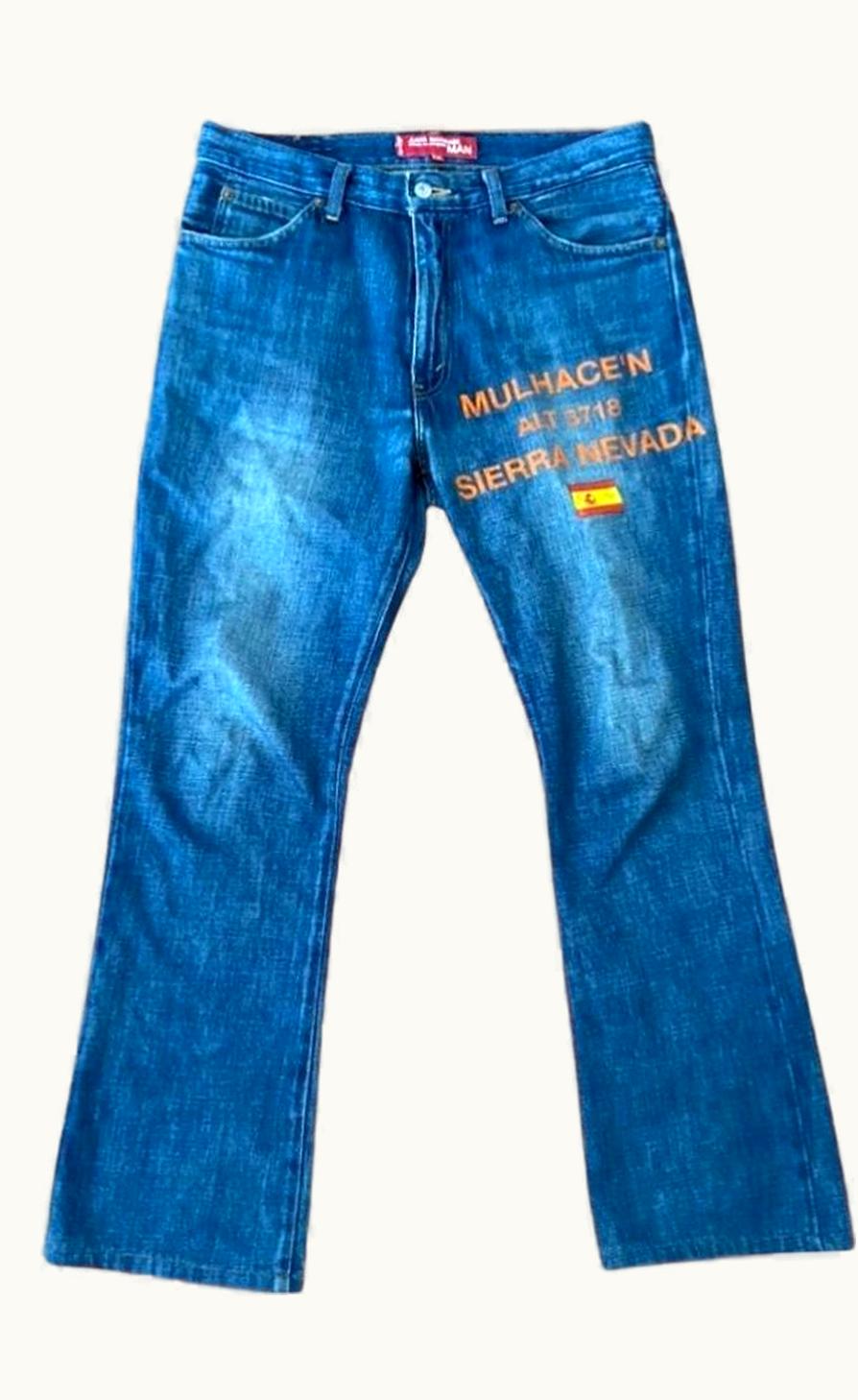 Junya Watanabe Junya Watanabe Flag “mulhacén” Spain Mid Wash Jeans S/S 2005
