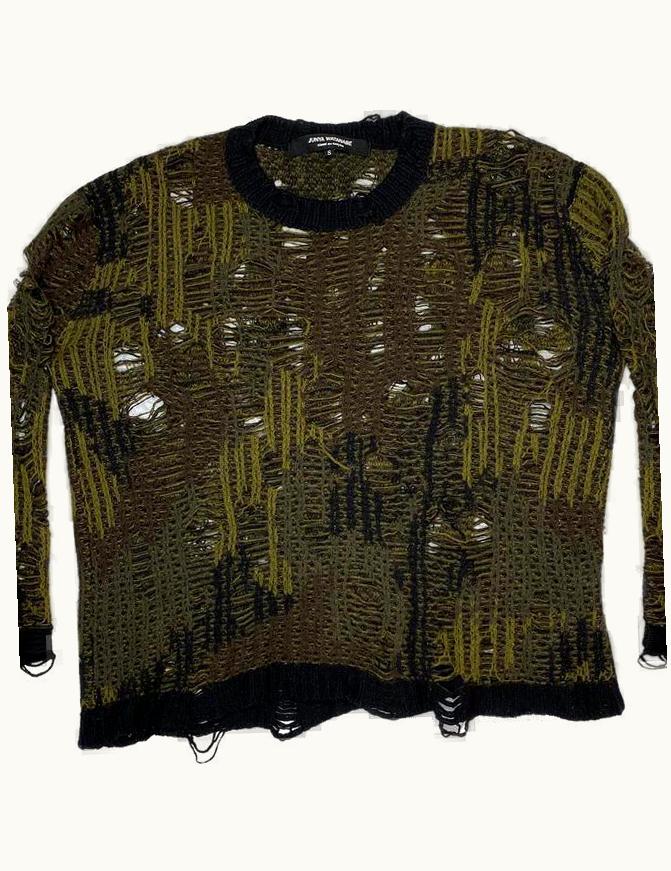 Junya Watanabe Junya Watanabe Distressed Camo Knit Sweater A/W 2010