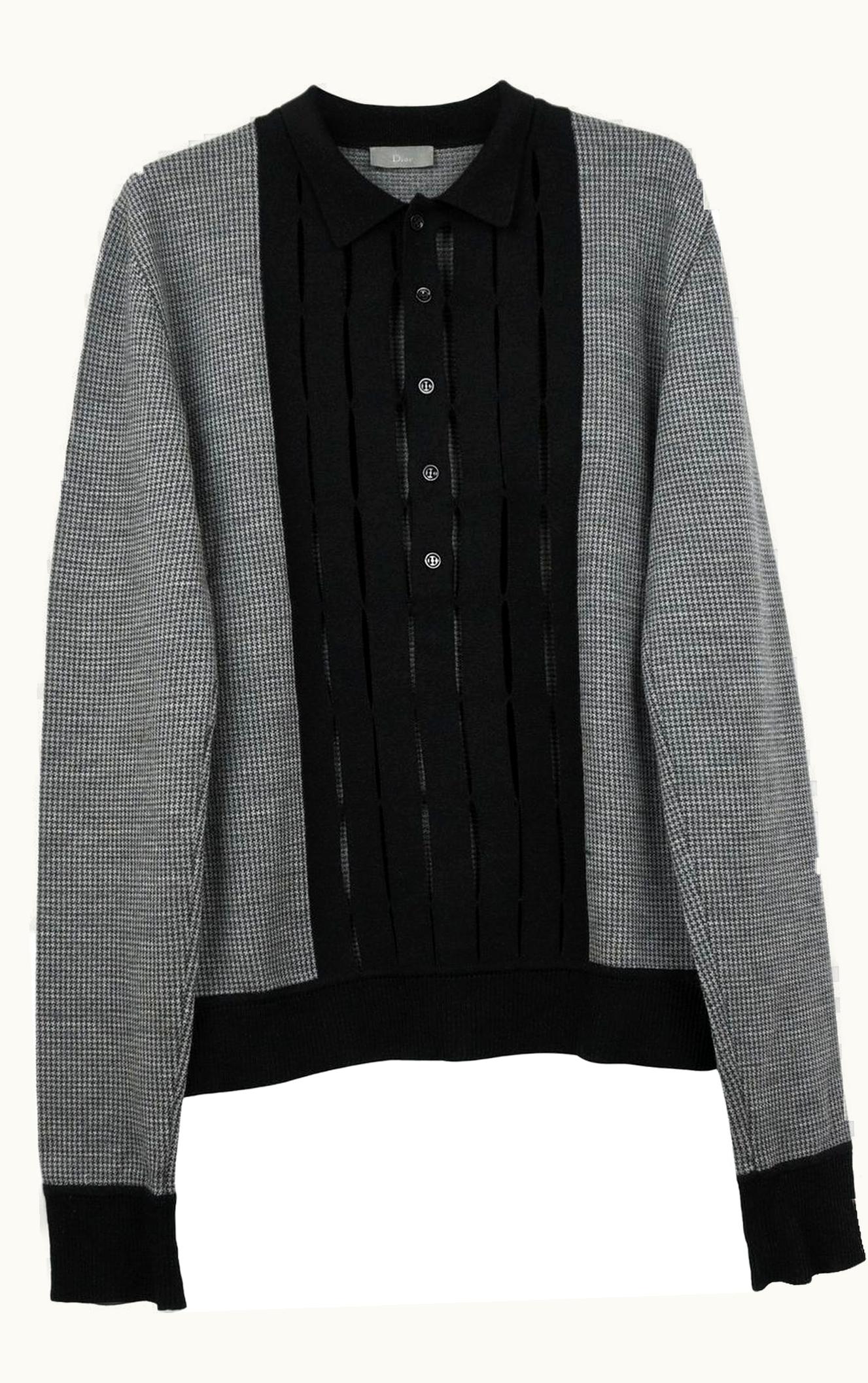 Dior Homme Dior Homme “victim Of The Crime” Prototype Houndstooth Sweater A/W 2004