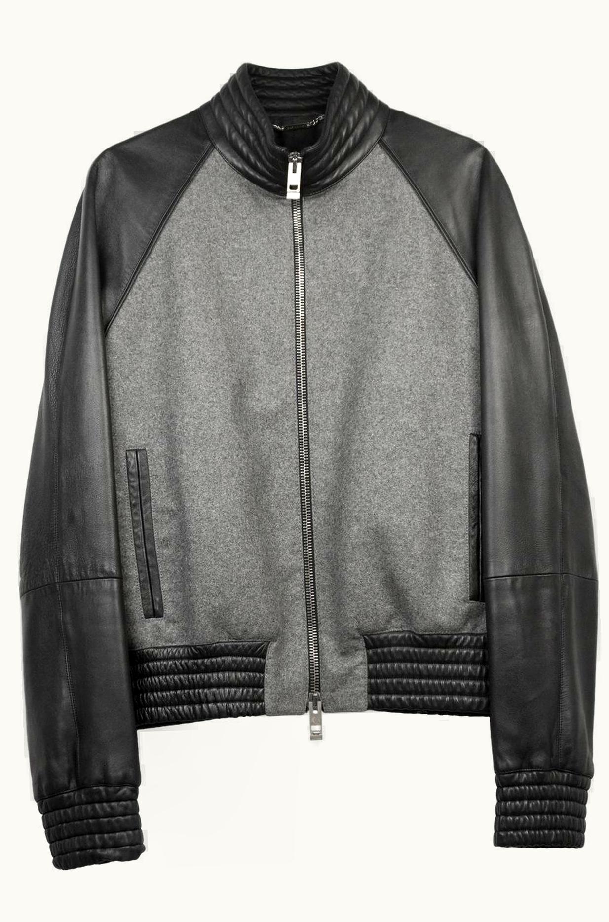 Dior Homme Dior Homme “victim Of The Crime” Leather & Wool Bomber Jacket A/W 2004