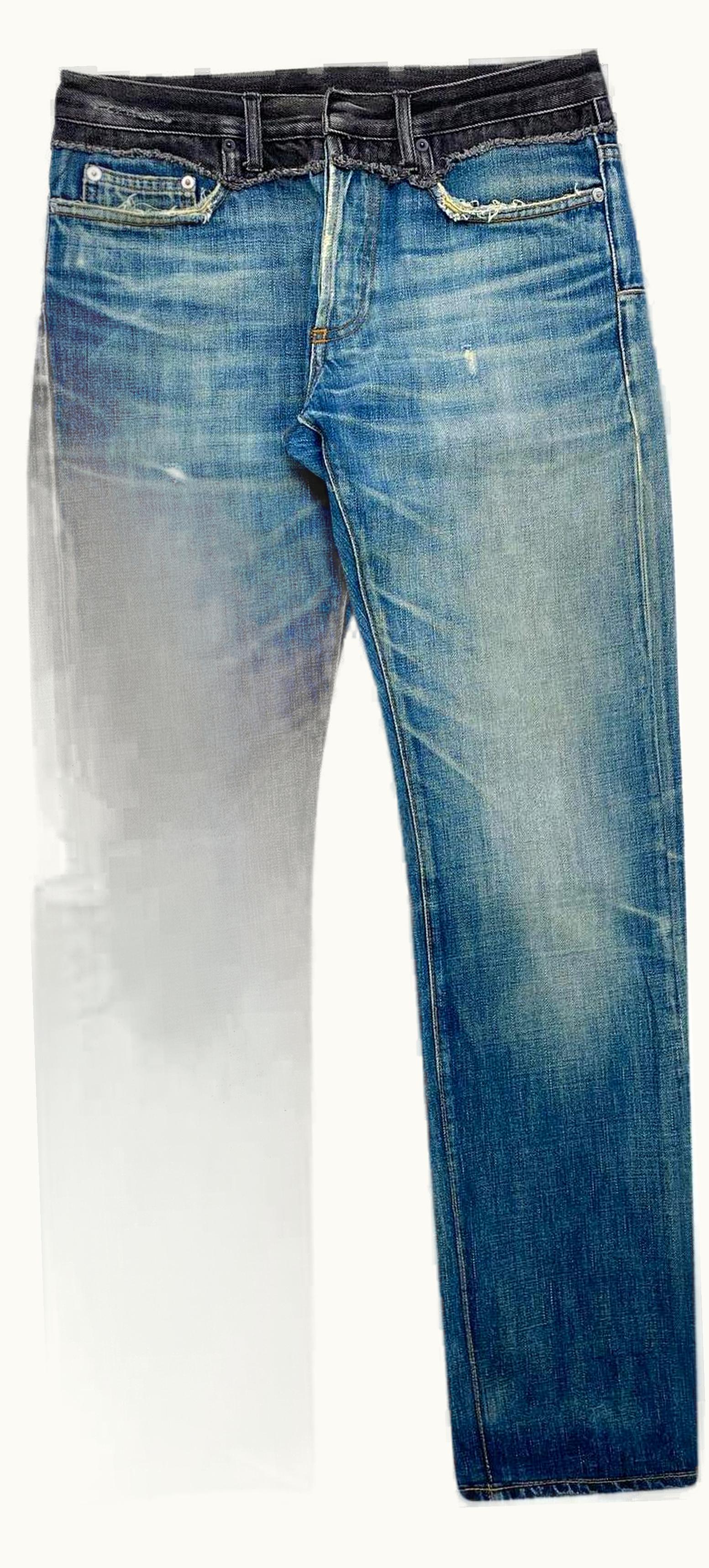 Dior Homme Dior Homme “cummerbund” Distressed Hybrid Denim A/W 2006