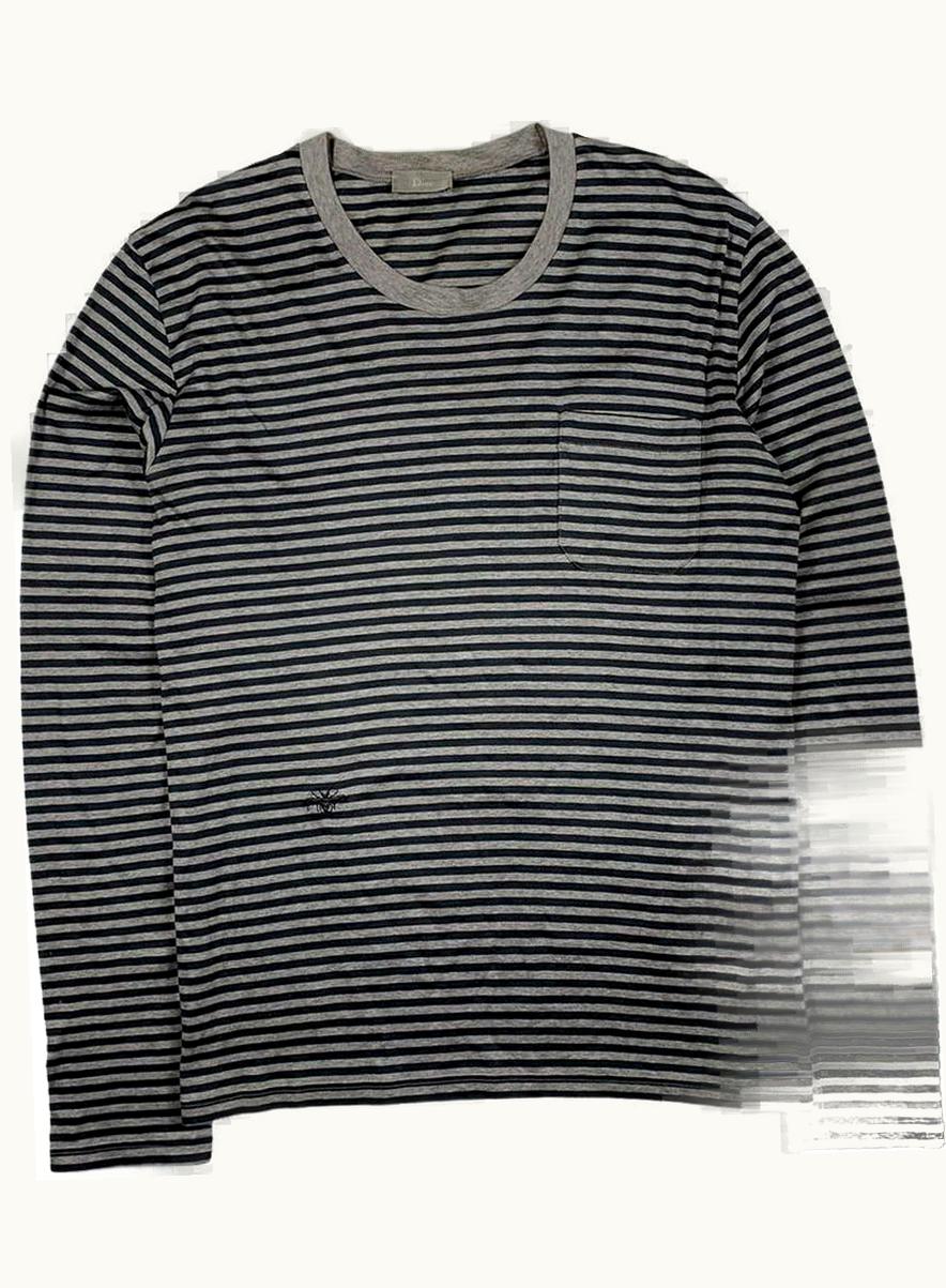 Dior Homme Dior Homme Bee Embroidered Striped Long Sleeve T-Shirt S/S 2008