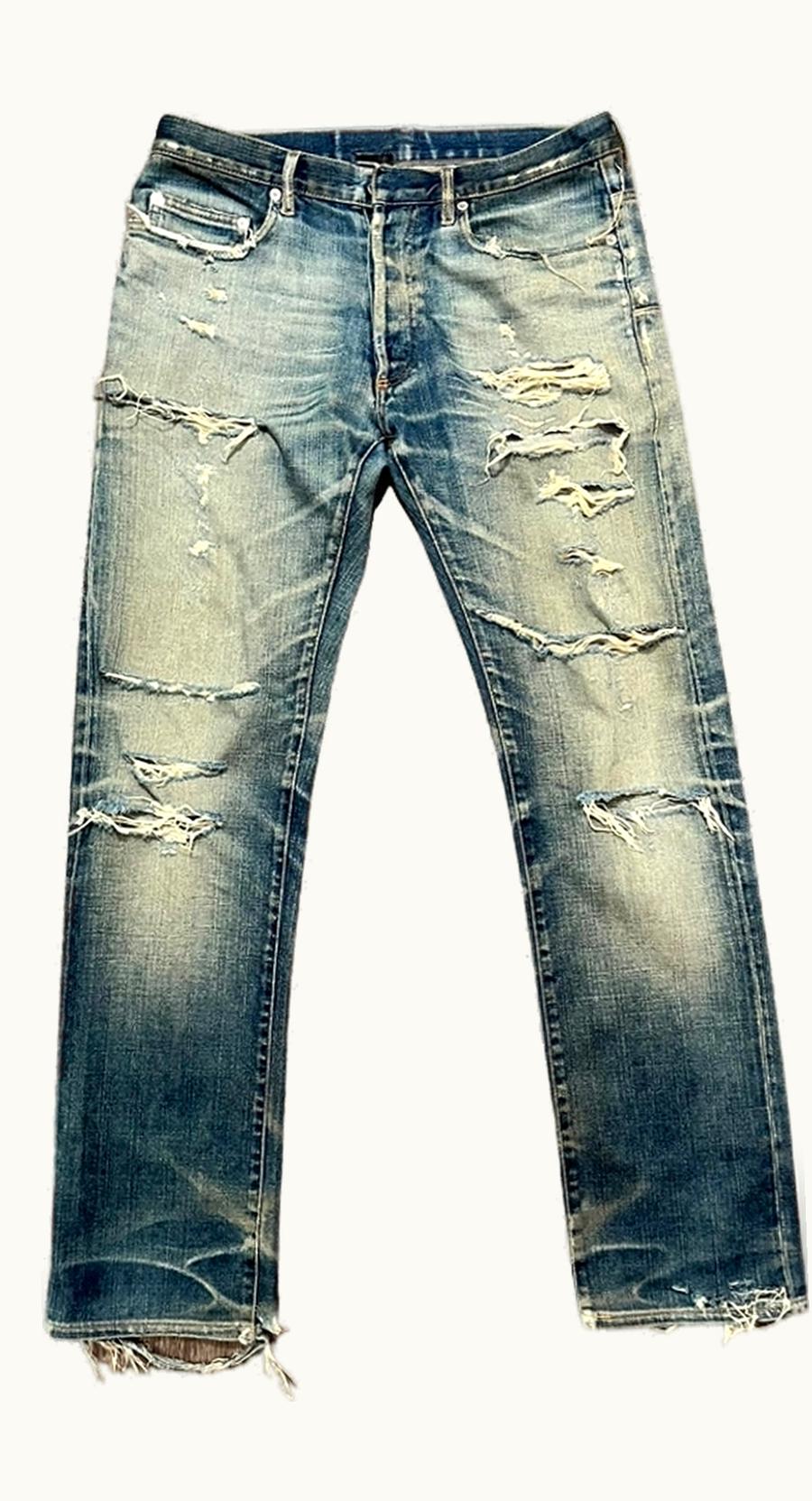 Dior Homme Dior Homme Distressed Washed Denim Jeans S/S 2008