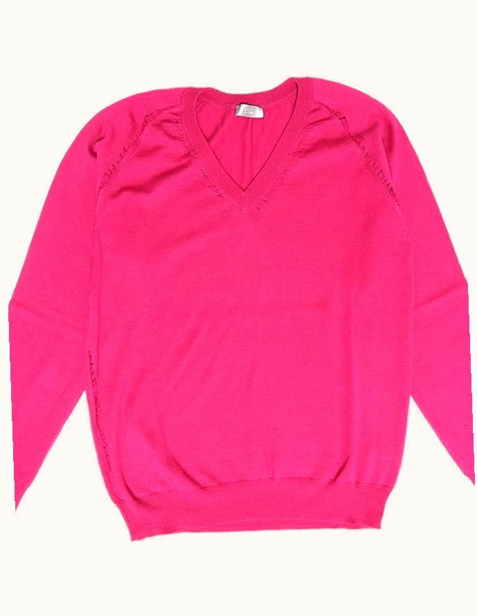 Dior Homme Dior Homme 'fuchsia' Distressed Knit Sweater S/S 2009