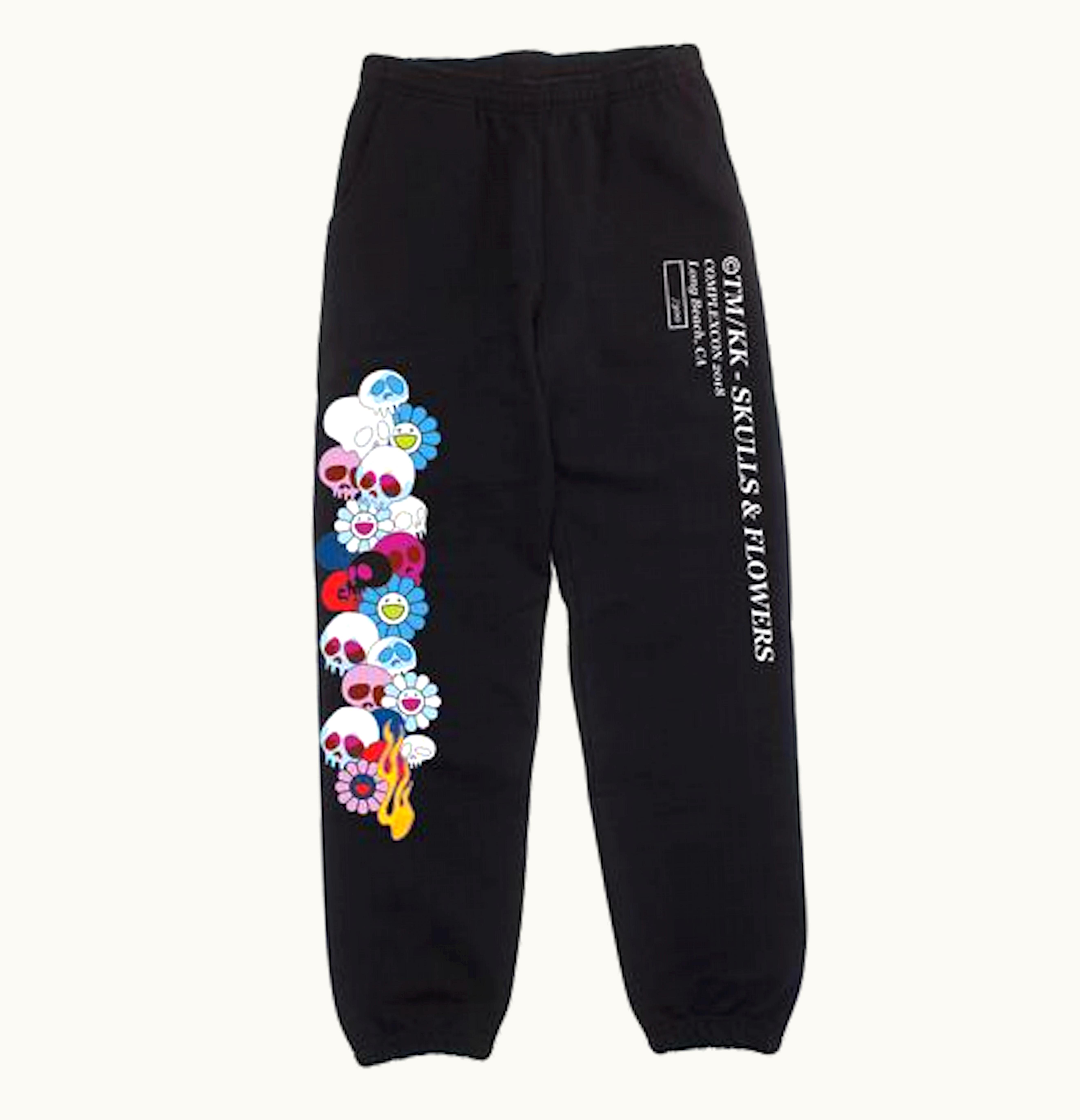 Takashi Murakami Complexcon Skull and Flower Sweatpants Black 2018
