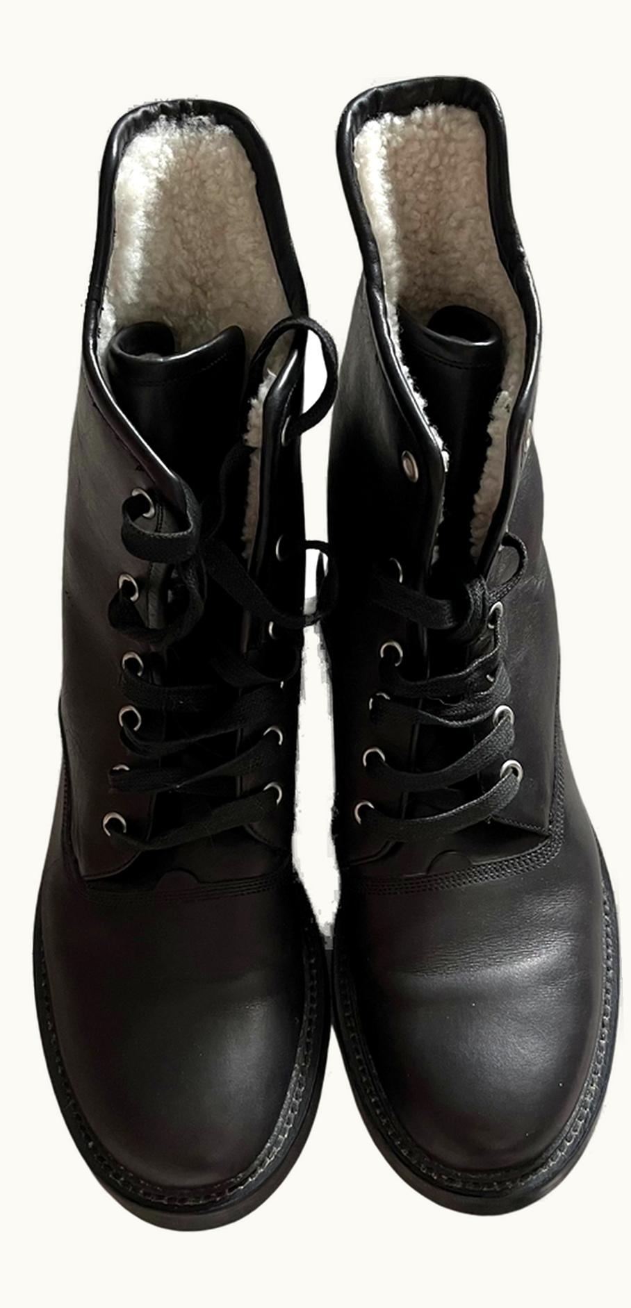 Dior Homme Shearling Lined Combat Boots A/W 2014