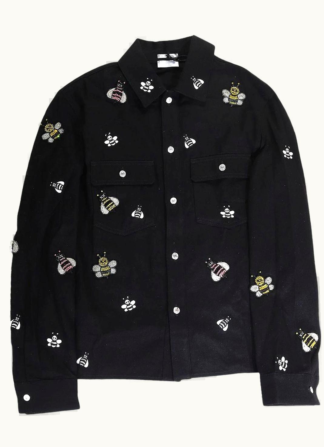 Dior Homme Crystal Bee Embellished Overshirt S/S 2019