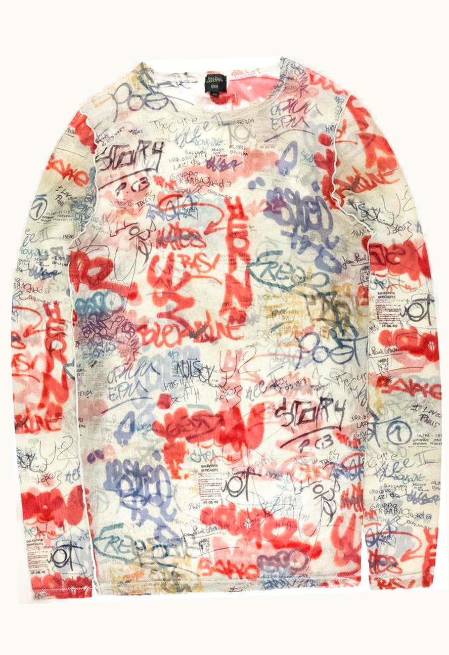 Jean Paul Gaultier Jean Paul Gaultier Graffiti Sheer Tattoo Top S/S 1994