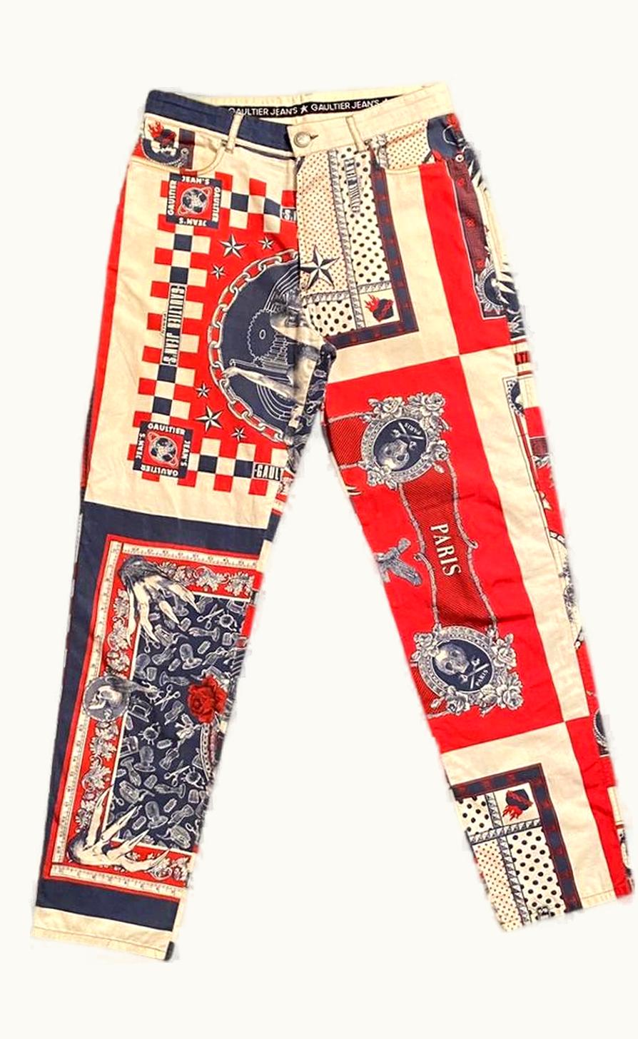 Jean Paul Gaultier Jean Paul Gaultier Paris All Over Print Cotton Trousers S/S 1994