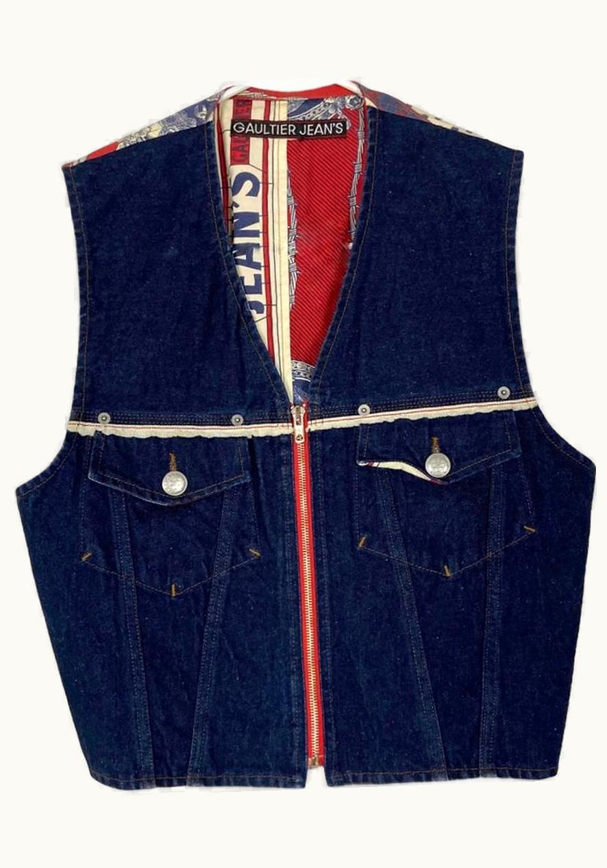 Jean Paul Gaultier Jean Paul Gaultier Printed Paris Denim Vest S/S 1994
