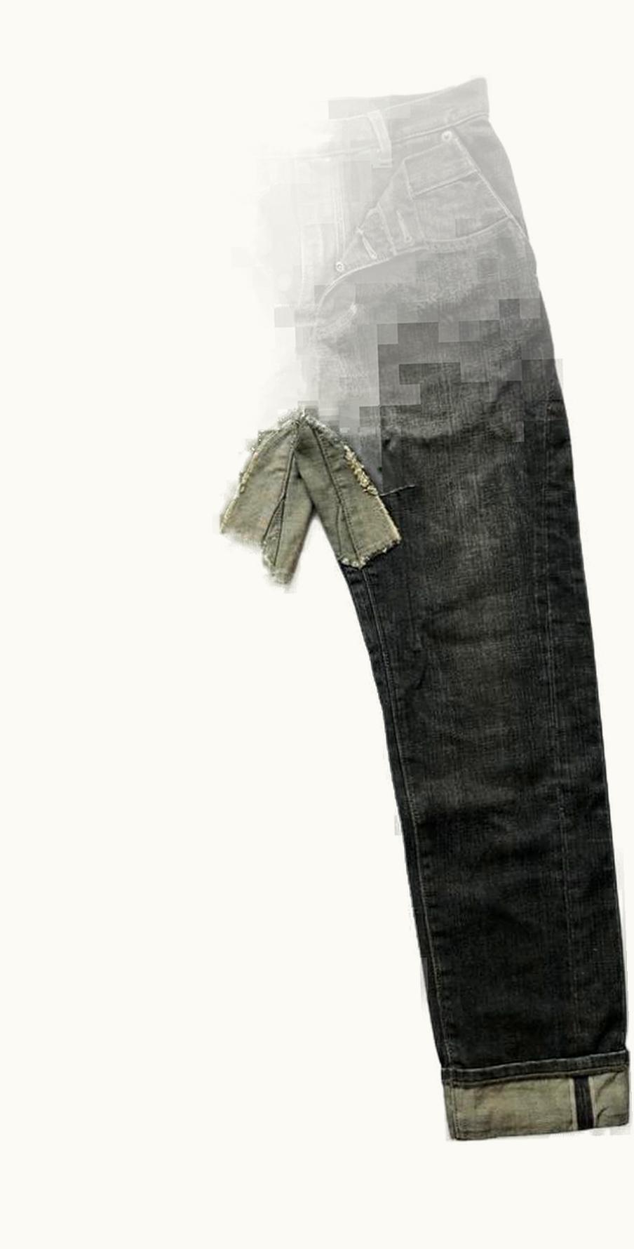 Jean Paul Gaultier Jean Paul Gaultier Reconstruct Hybrid Faded Denim Jeans S/S 1994