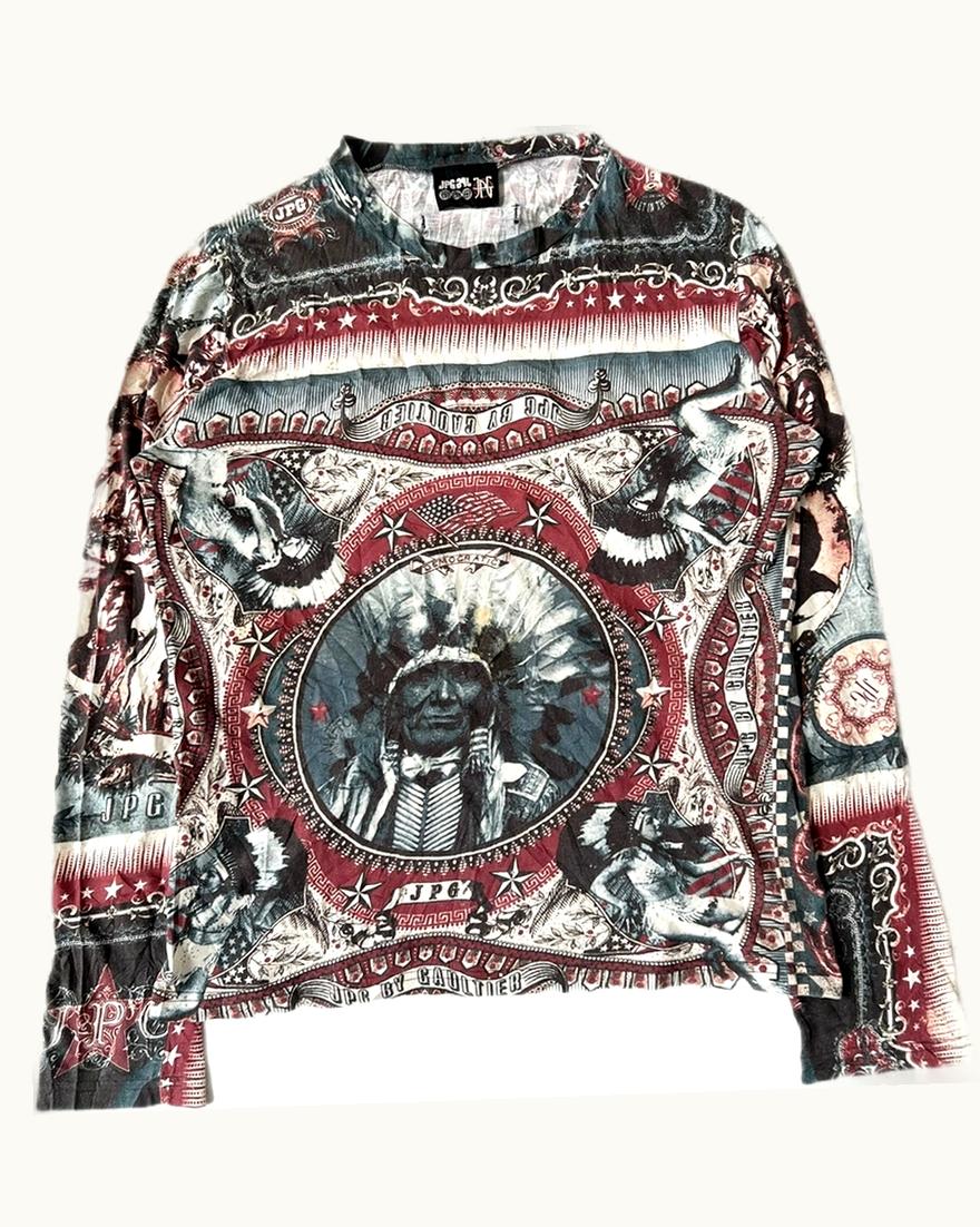 Jean Paul Gaultier Jean Paul Gaultier Native American Tattoo Mesh T-Shirt S/S 1994