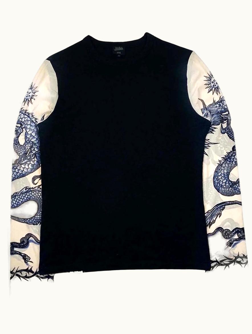 Jean Paul Gaultier Jean Paul Gaultier Dragon Sleeve Tattoo Top S/S 1996