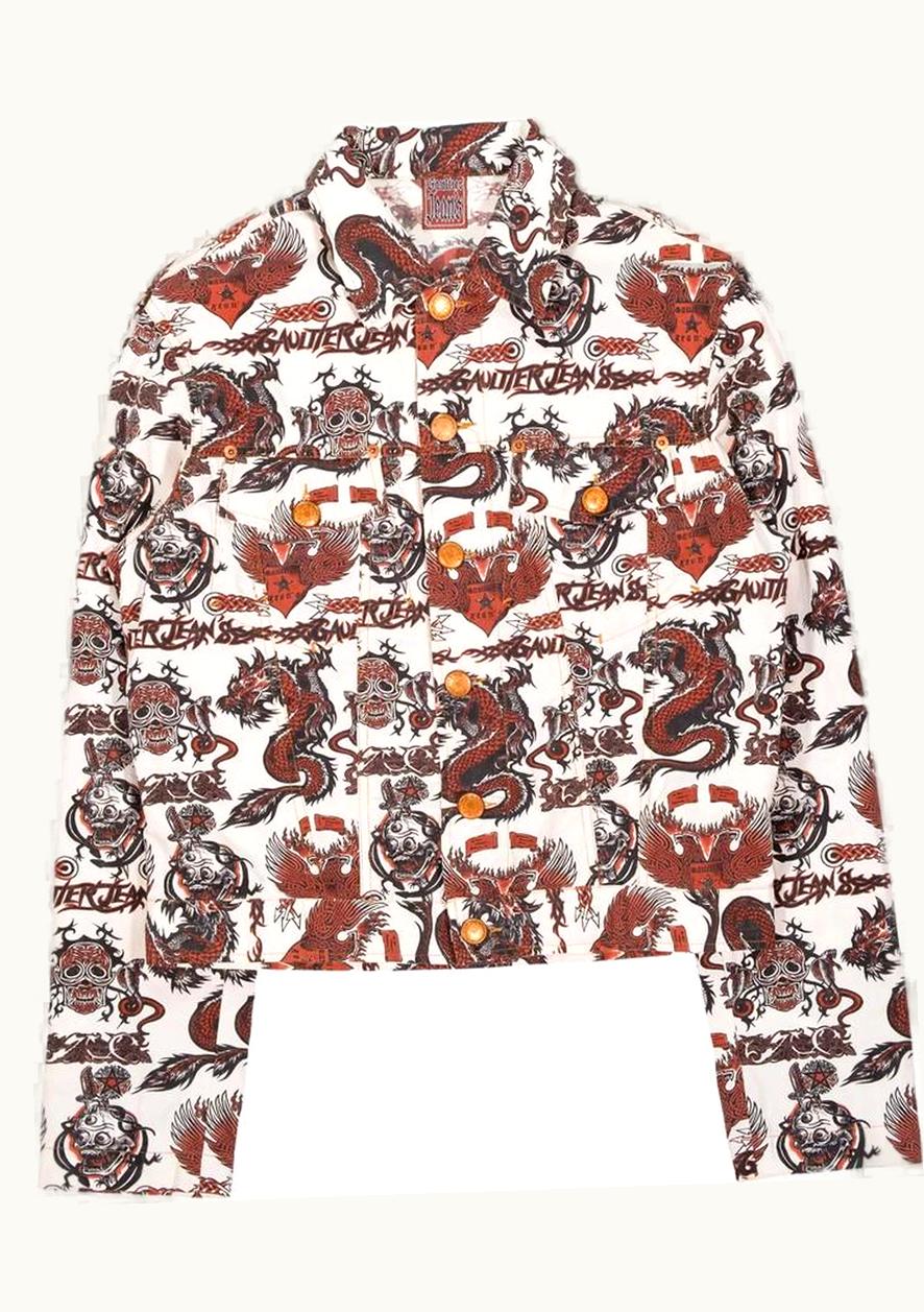 Jean Paul Gaultier Jean Paul Gaultier Dragon And Skull Trucker Jacket S/S 1996