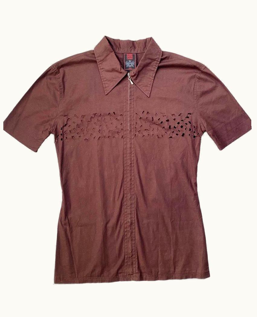 Jean Paul Gaultier Jean Paul Gaultier Cut Out Zip Up Polo Shirt S/S 1996