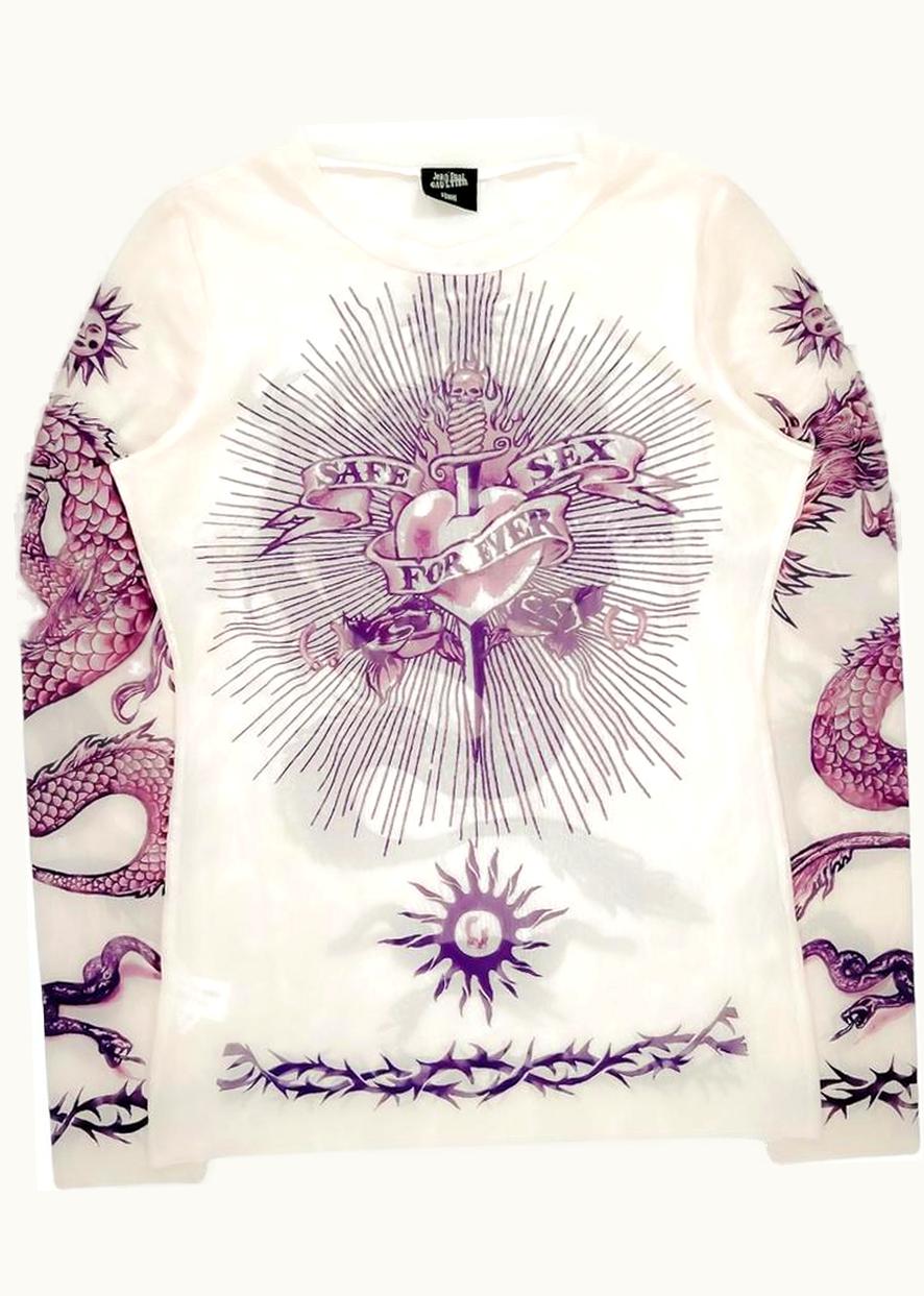 Jean Paul Gaultier Jean Paul Gaultier 'safe Sex Forever' Mesh T-Shirt S/S 1996