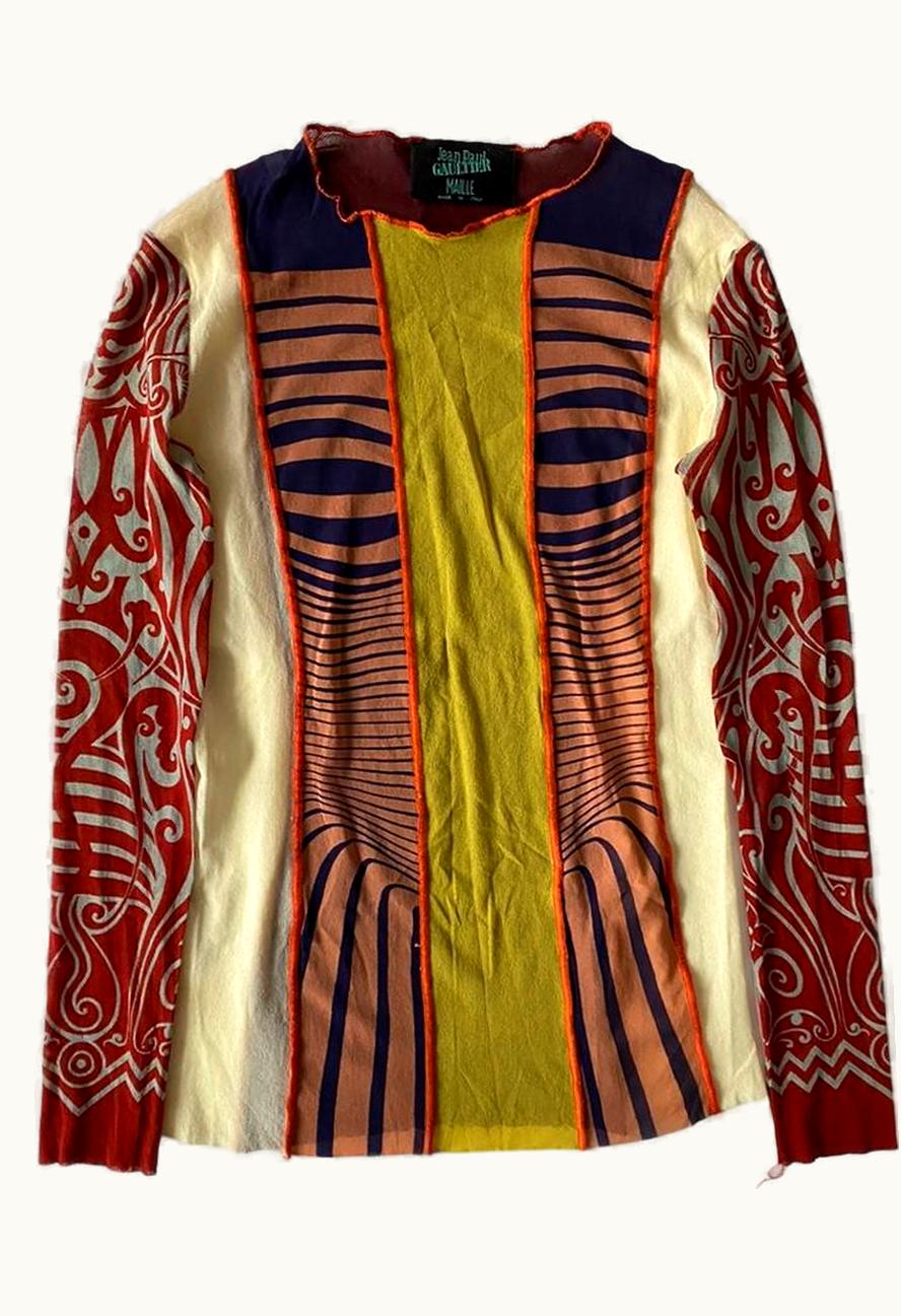 Jean Paul Gaultier Jean Paul Gaultier Optical Illusion Panelled Mesh Top S/S 1996