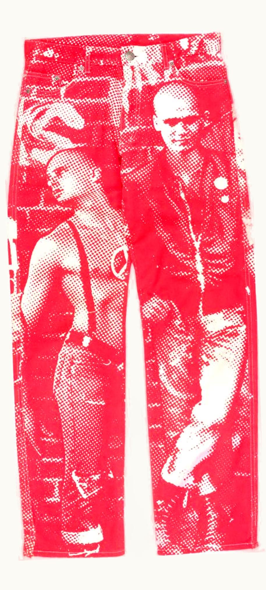 Jean Paul Gaultier Jean Paul Gaultier “fight Racism” Red Denim A/W 1997