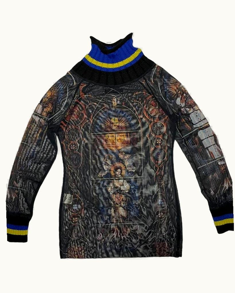 Jean Paul Gaultier Jean Paul Gaultier Stained Glass Chapel Mesh Turtleneck A/W 1997