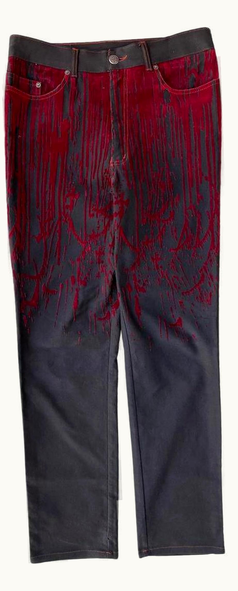 Jean Paul Gaultier Jean Paul Gaultier Velvet Blood Drip Jeans A/W 1998 UZ1090323