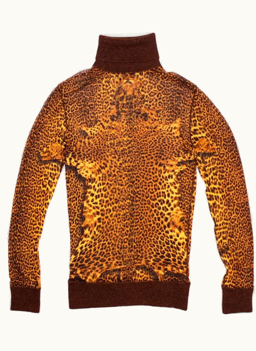 Jean Paul Gaultier Jean Paul Gaultier Leopard Print Mesh Turtleneck S/S 1998