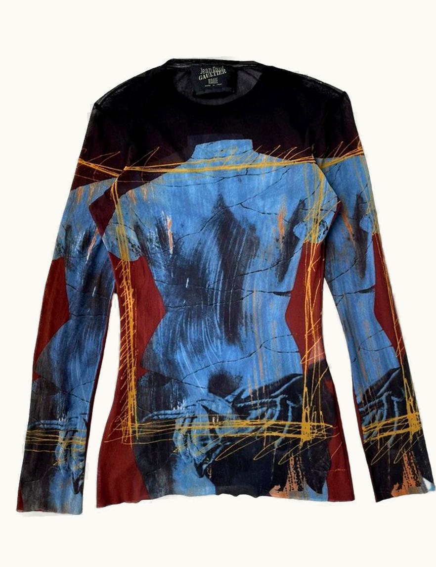 Jean Paul Gaultier Jean Paul Gaultier Venus De Milo Sheer Mesh Long Sleeve S/S 1999