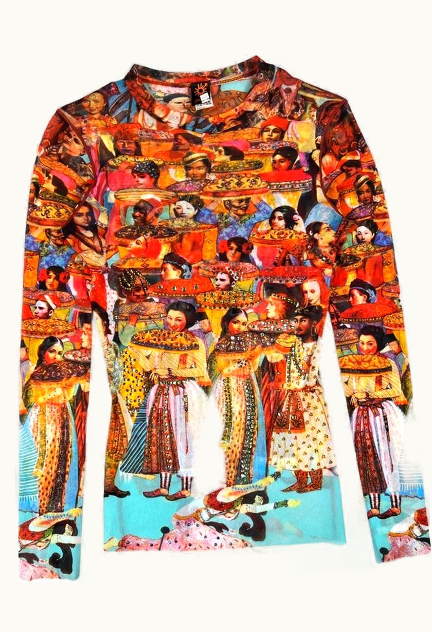 Jean Paul Gaultier Jean Paul Gaultier Indian Tattoo Mesh Long Sleeve S/S 2000