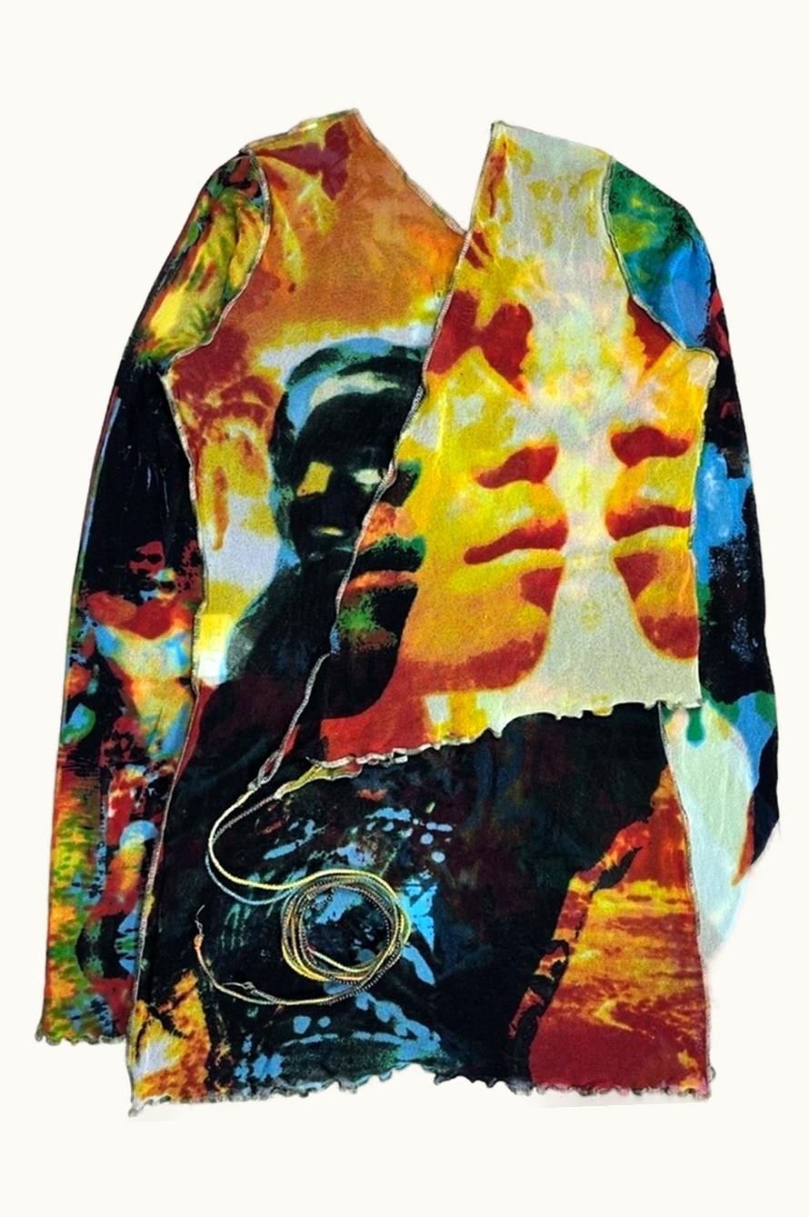 Jean Paul Gaultier Jean Paul Gaultier 2-In-1 Psychedelic Mesh Top S/S 2000