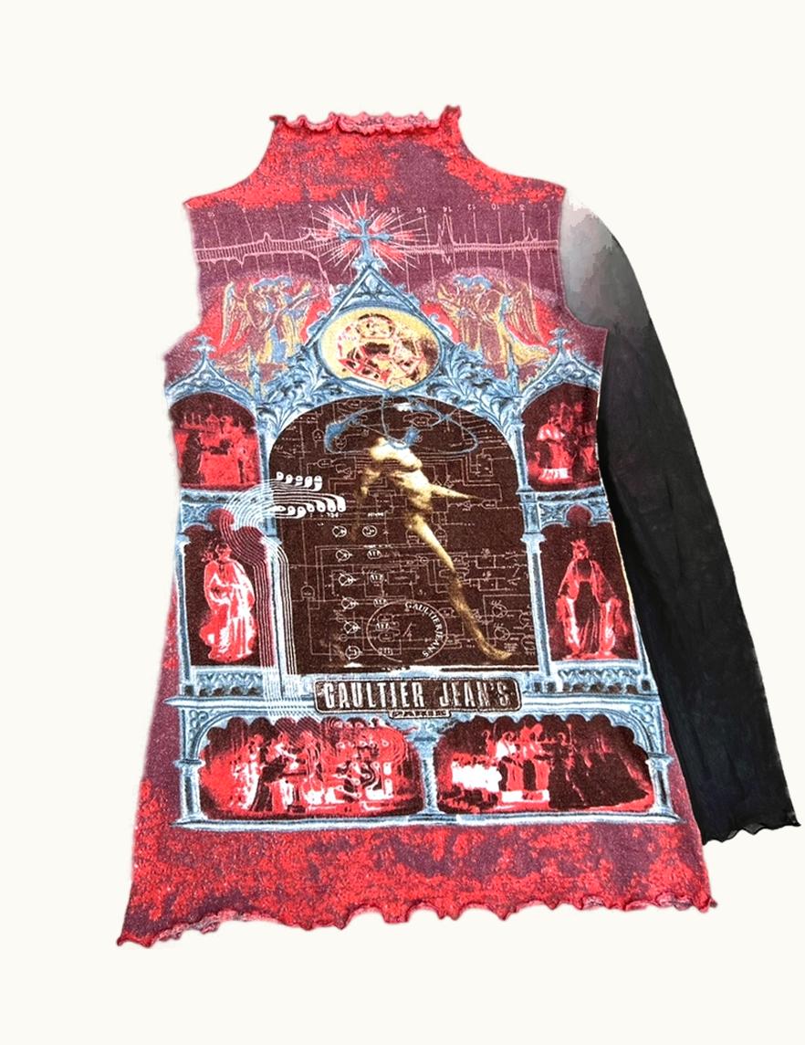Jean Paul Gaultier Jean Paul Gaultier Science And Religion Tattoo Mesh Longsleeve S/S 2000