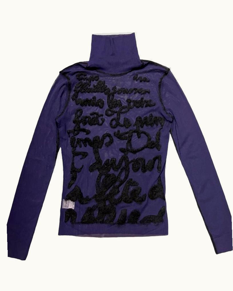Jean Paul Gaultier Jean Paul Gaultier Felted Letters Mesh Turtleneck A/W 2001