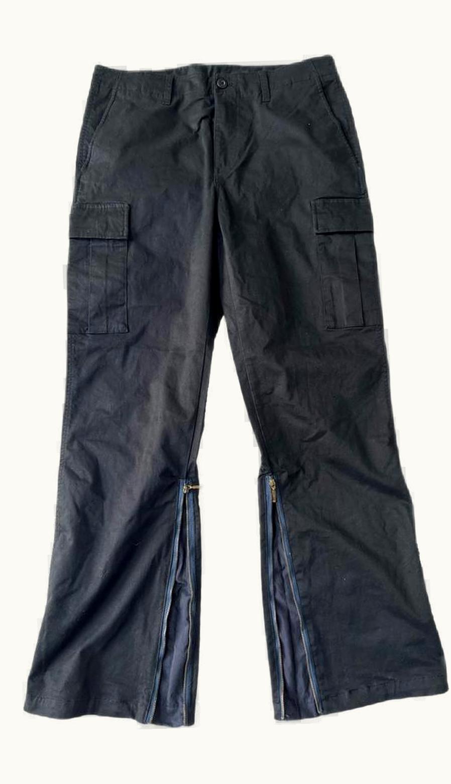 Jean Paul Gaultier Jean Paul Gaultier Waxed Cotton Flared Zip Cargo Pants A/W 2001