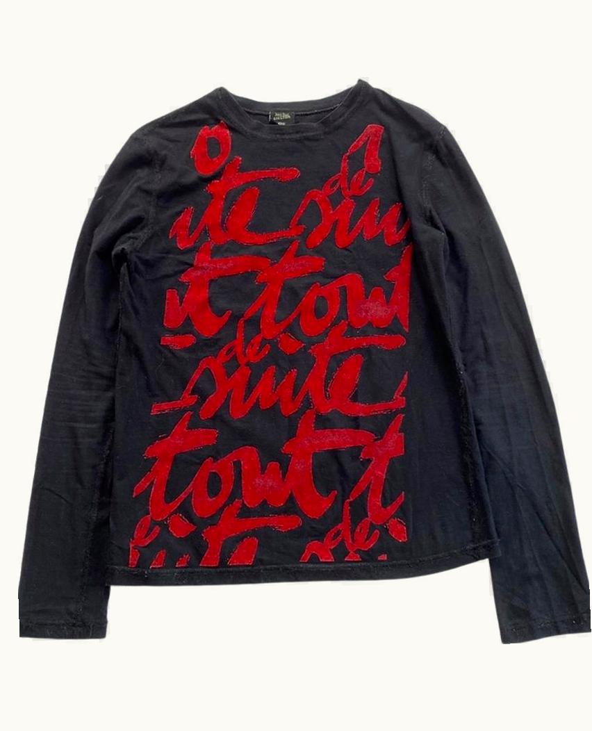 Jean Paul Gaultier Jean Paul Gaultier Script Felted Letters Long Sleeve A/W 2001