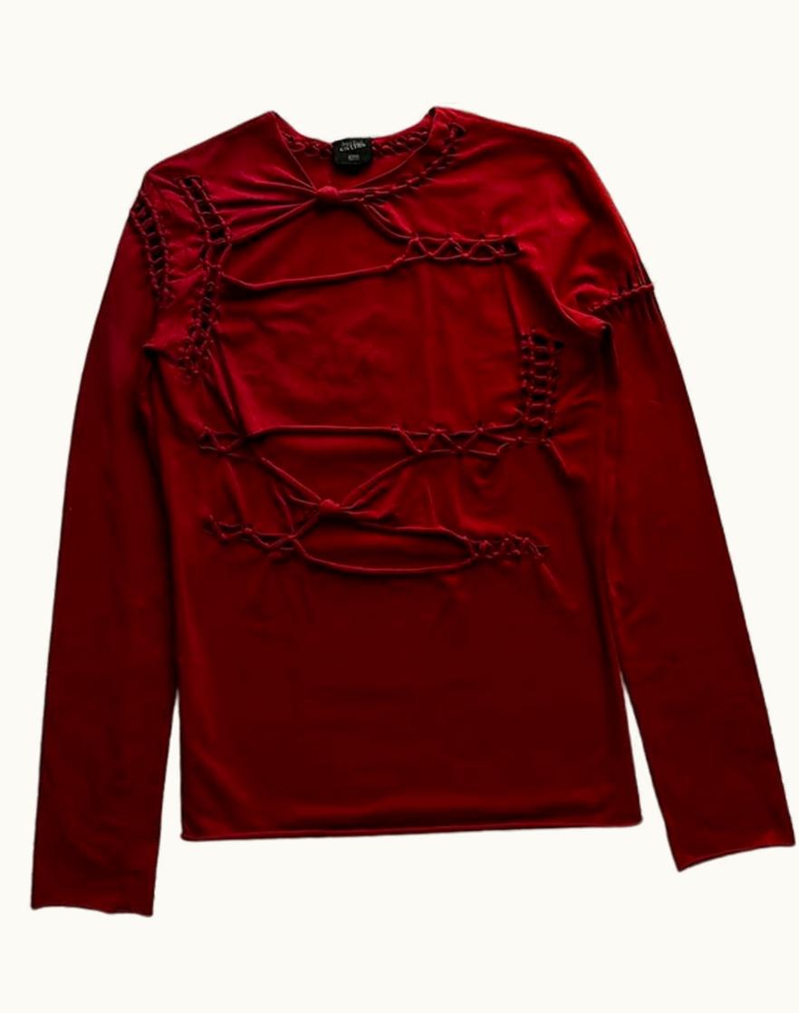 Jean Paul Gaultier Jean Paul Gaultier Slashed Bondage Lace Long Sleeve S/S 2001