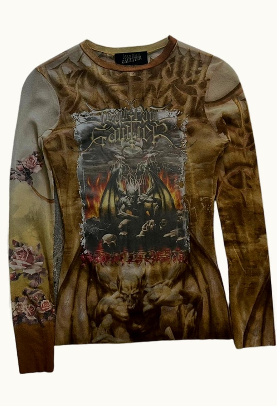 Jean Paul Gaultier Jean Paul Gaultier Satan Tattoo Mesh Top S/S 2001
