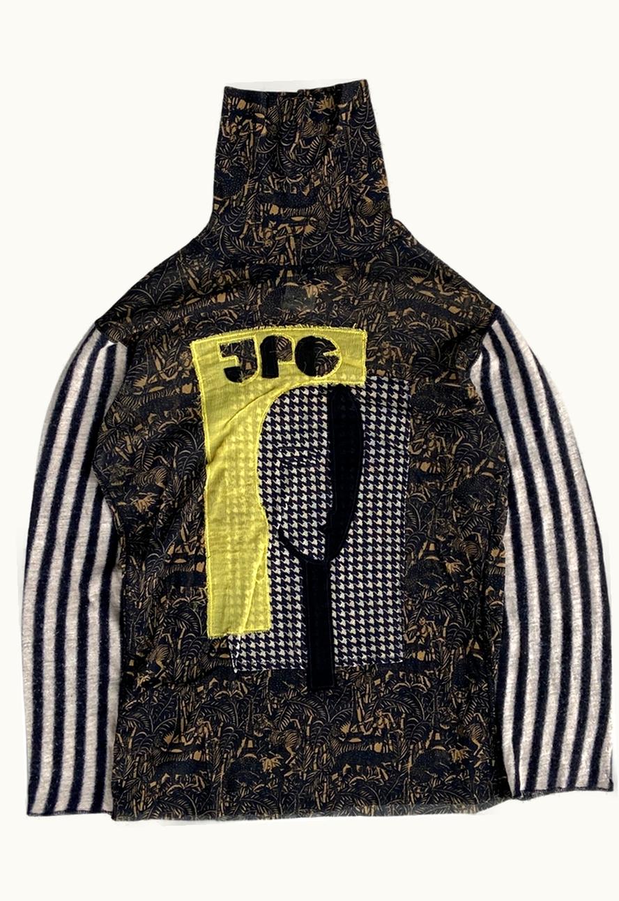 Jean Paul Gaultier Graphic Mesh Long-Sleeve Turtleneck S/S 2001