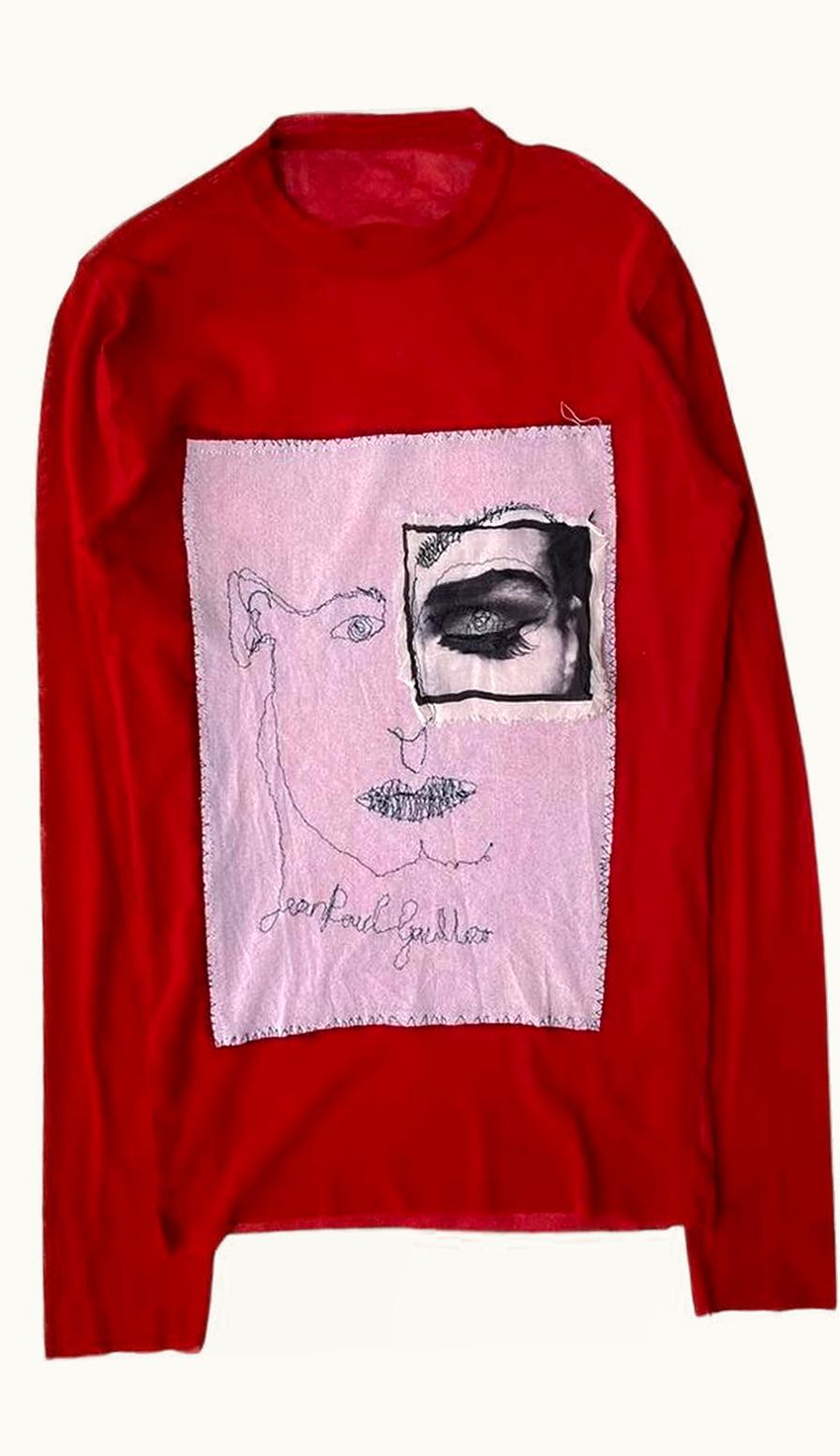 Jean Paul Gaultier Jean Paul Gaultier Eye Appliqué Face Mesh Long Sleeve S/S 2002