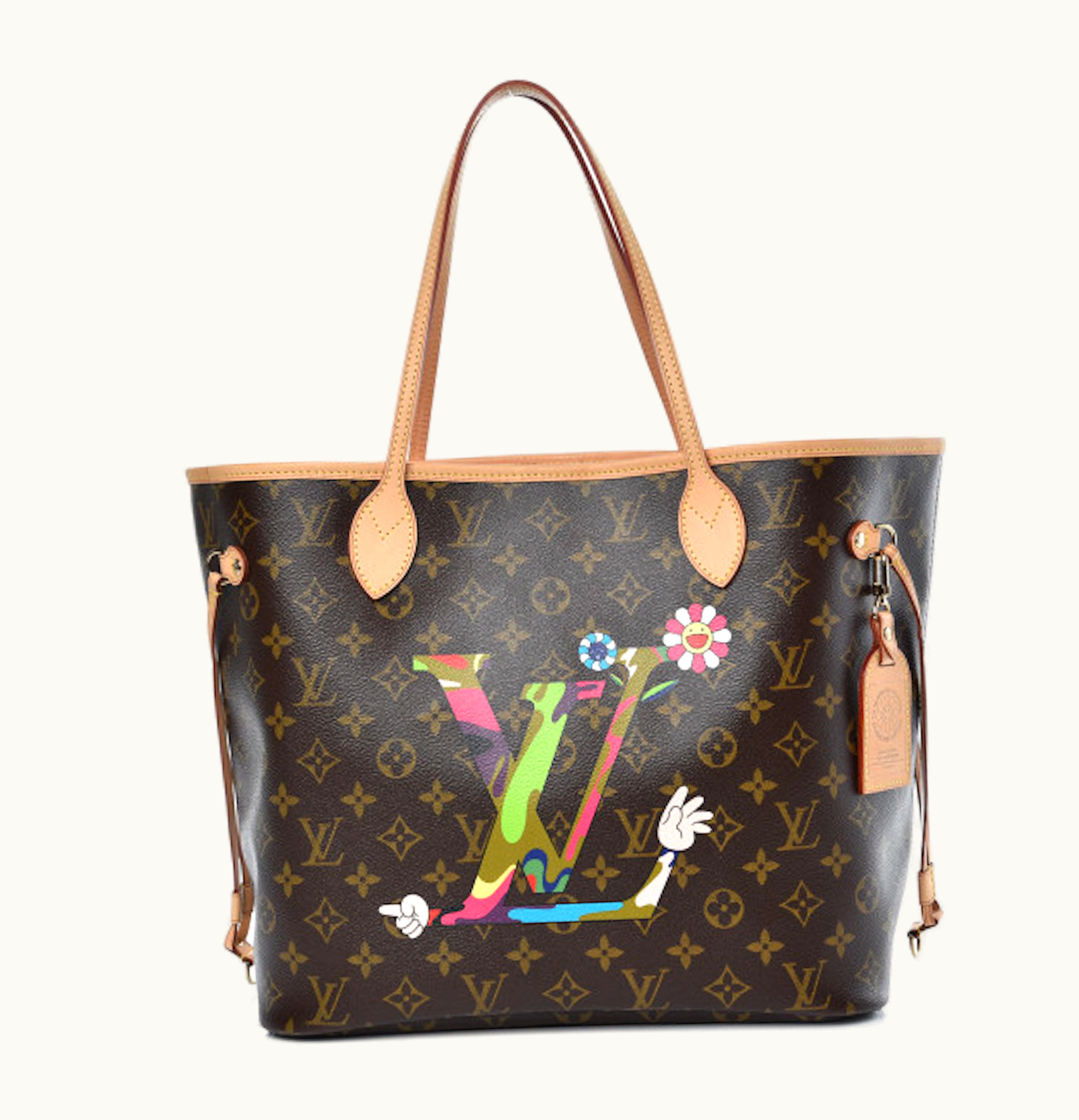 Louis Vuitton Louis Vuitton Neverfull Monogram Murakami MOCA Without Pouch MM Pink Lining