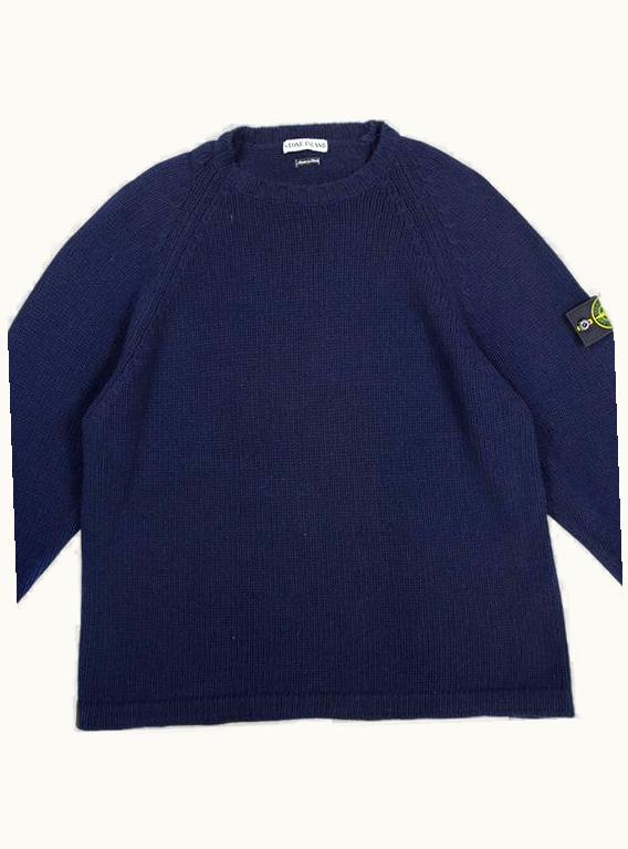 Stone Island Stone Island Logo Patch Sleeve Navy Jumper A/W 1995