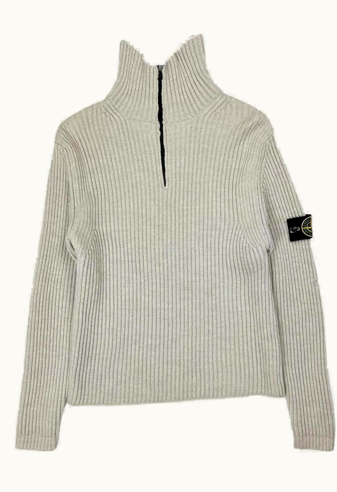 Stone Island Stone Island High-Neck Lana Wool Ribbed Knit Jumper A/W 2002