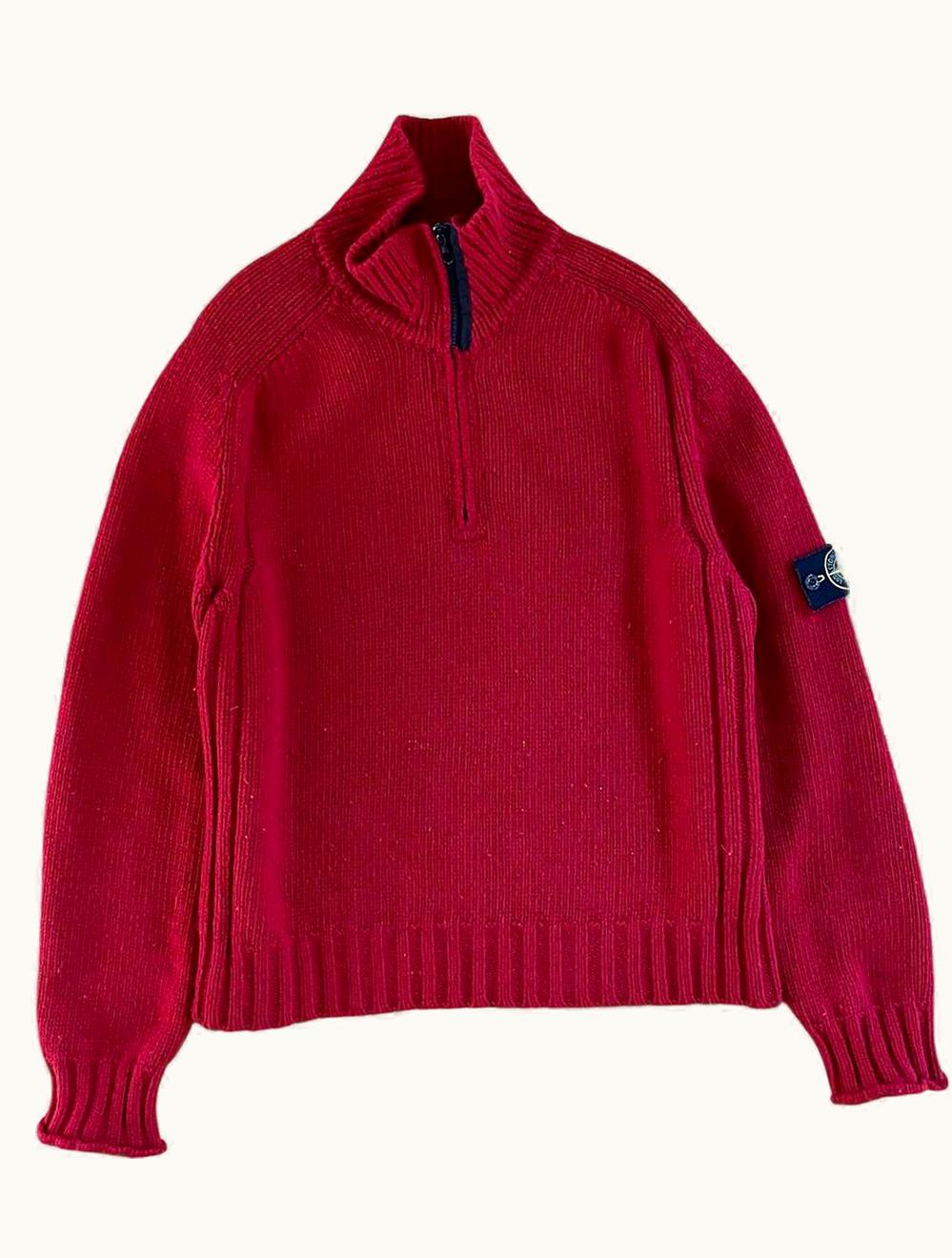 Stone Island Stone Island Rufous Red Heavy 3-Quarter Knit A/W 2004