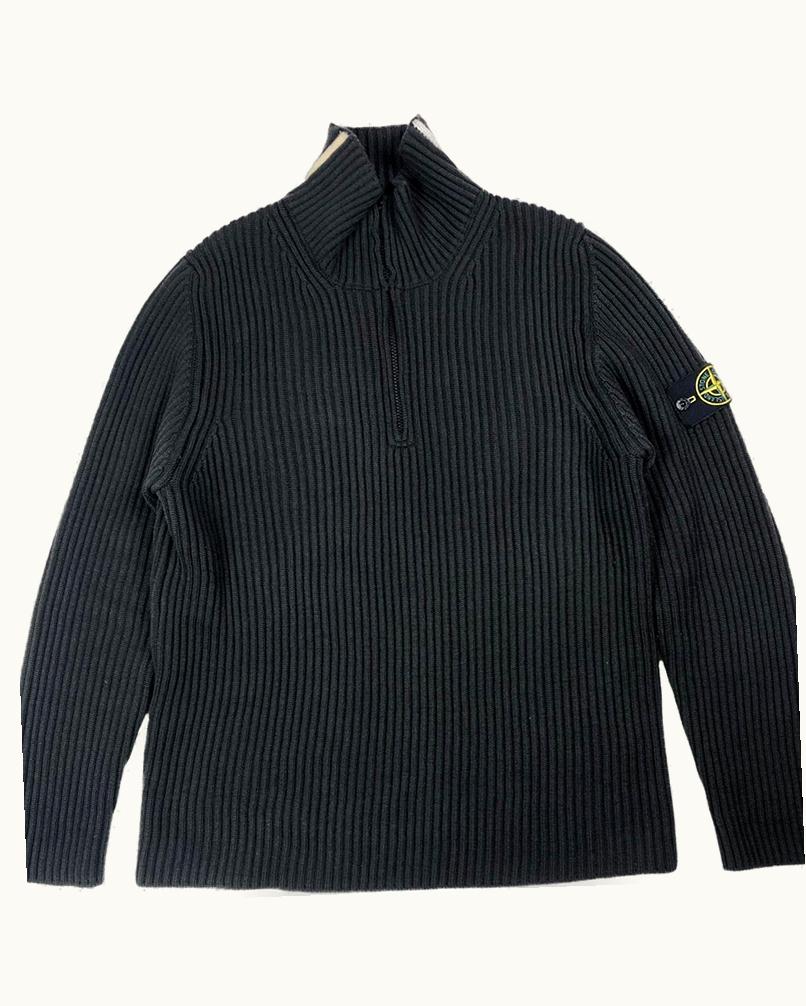 Stone Island Stone Island 1 / 4 Zip Rib Knit Fleece A/W 2005