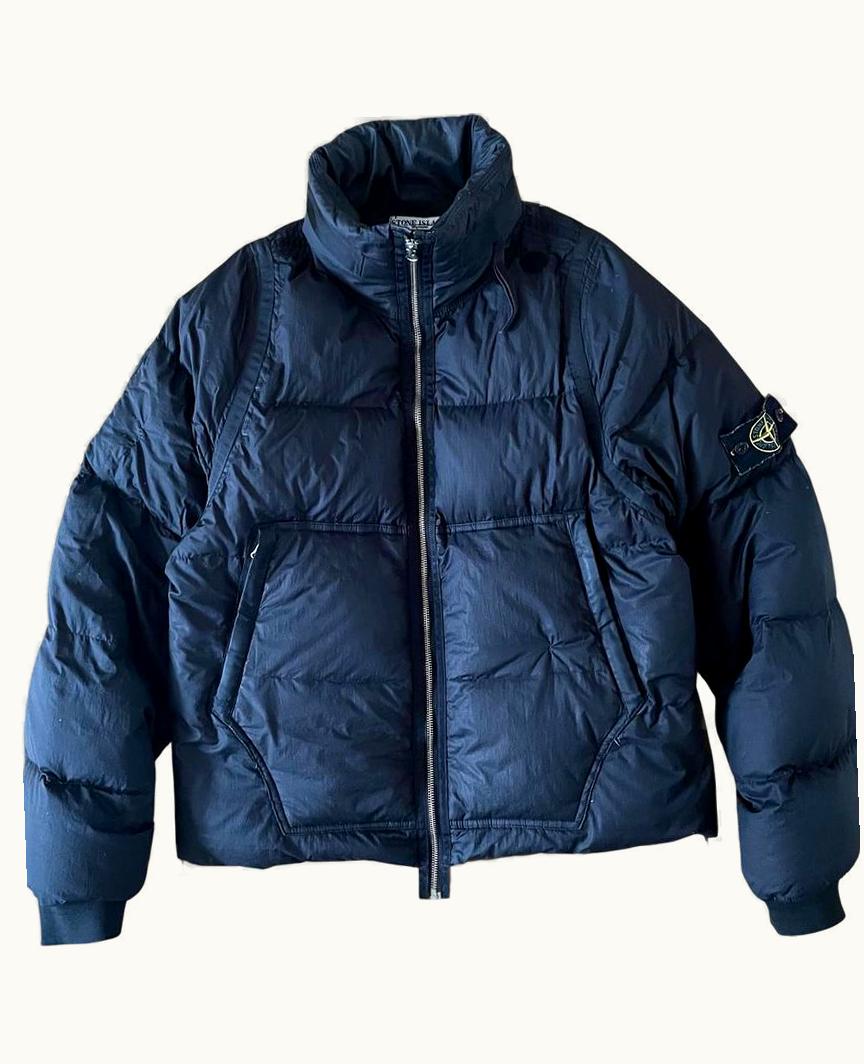 Stone Island Stone Island Opaque Black Nylon Teal Down Jacket A/W 2008