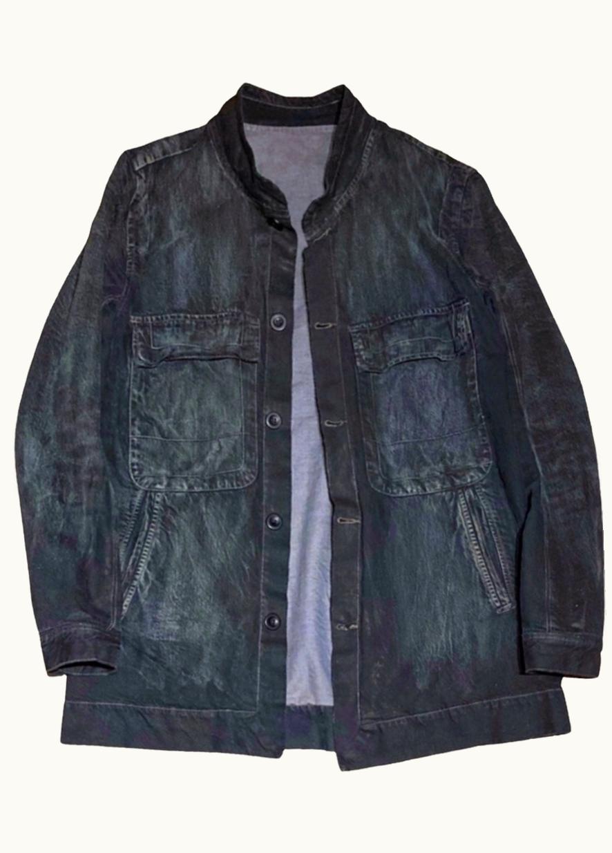 Rick Owens Rick Owens “slab” Heavy Distressed Denim Jacket A/W 2004