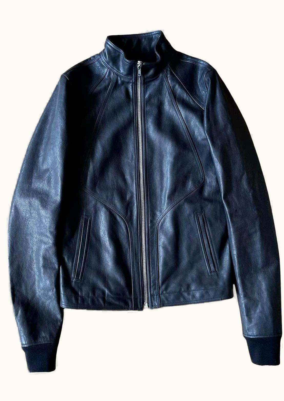 Rick Owens Rick Owens Intarsia Calfs Leather High Neck Jacket A/W 2018