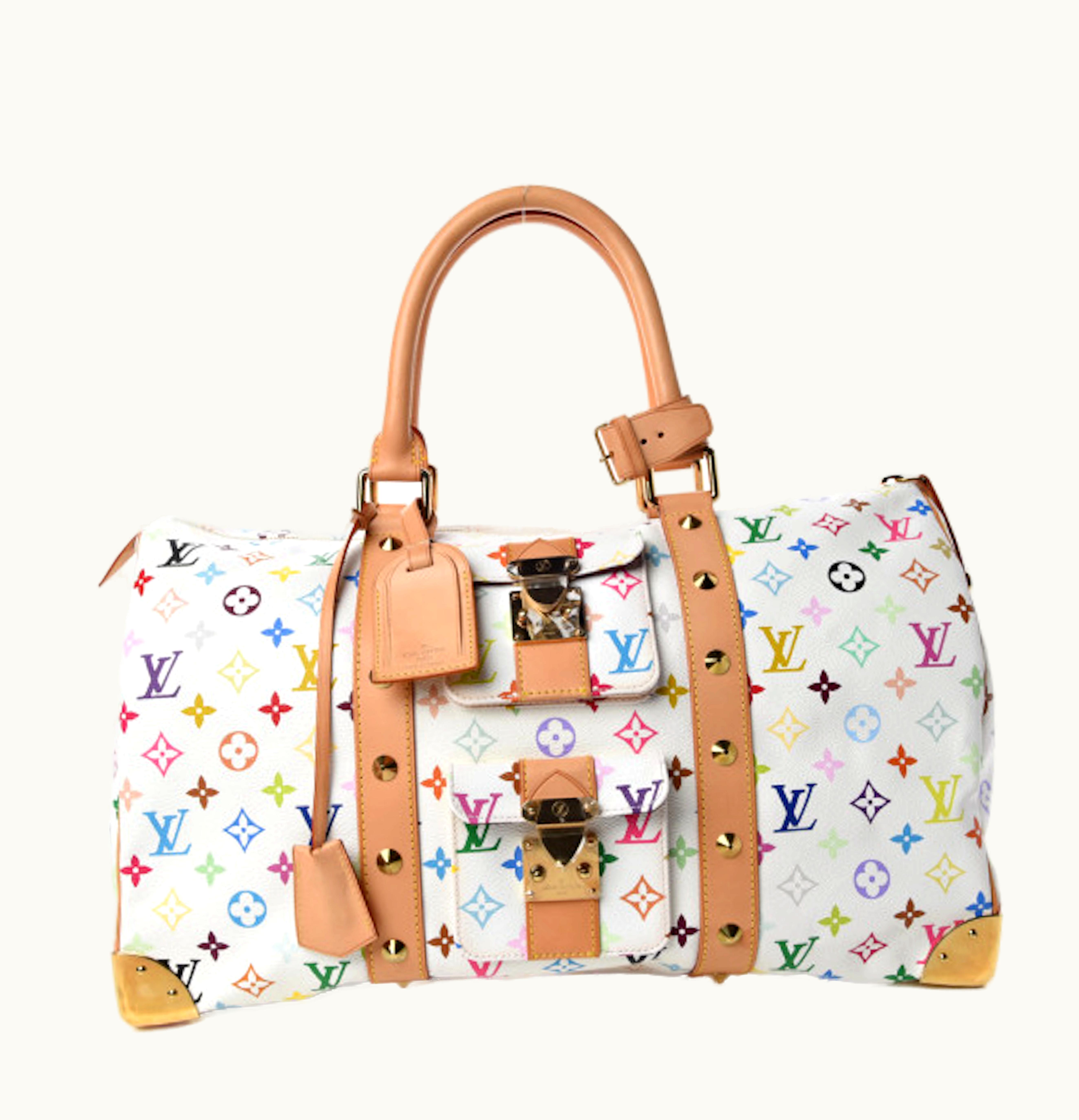 Louis Vuitton Louis Vuitton x Takashi Murakami Keepall Monogram 45 White Multicolor